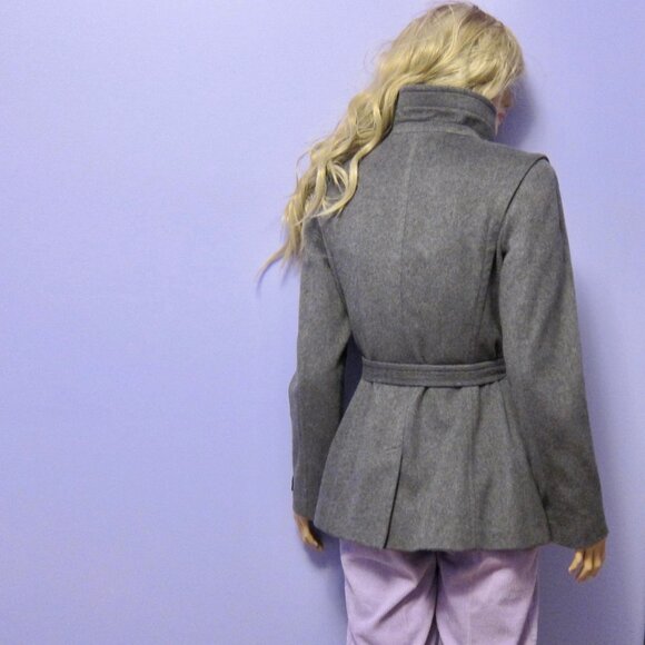 BABATON ARITZIA The CONNOR Coat Italian Grey Wool Belted Minimalist M - Picture 4 of 9